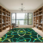Sci Fi Green Electron Swirls Rug