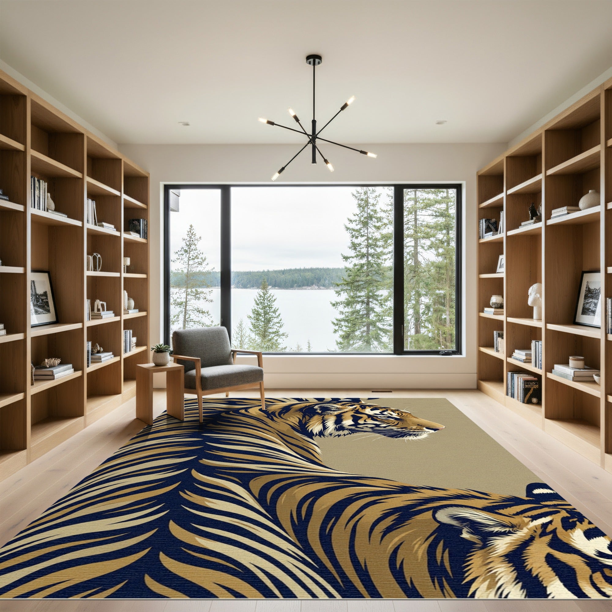 Bold Tiger Stripe Majestic Creature Rug