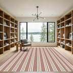 Terracotta White Stripe Classic Rug