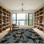 Majestic Elk Herd Wildlife Scene Rug