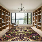 Romantic Cherub Garden Gate Floral Rug