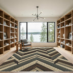 Neutral Herringbone Cable Knit Texture Rug