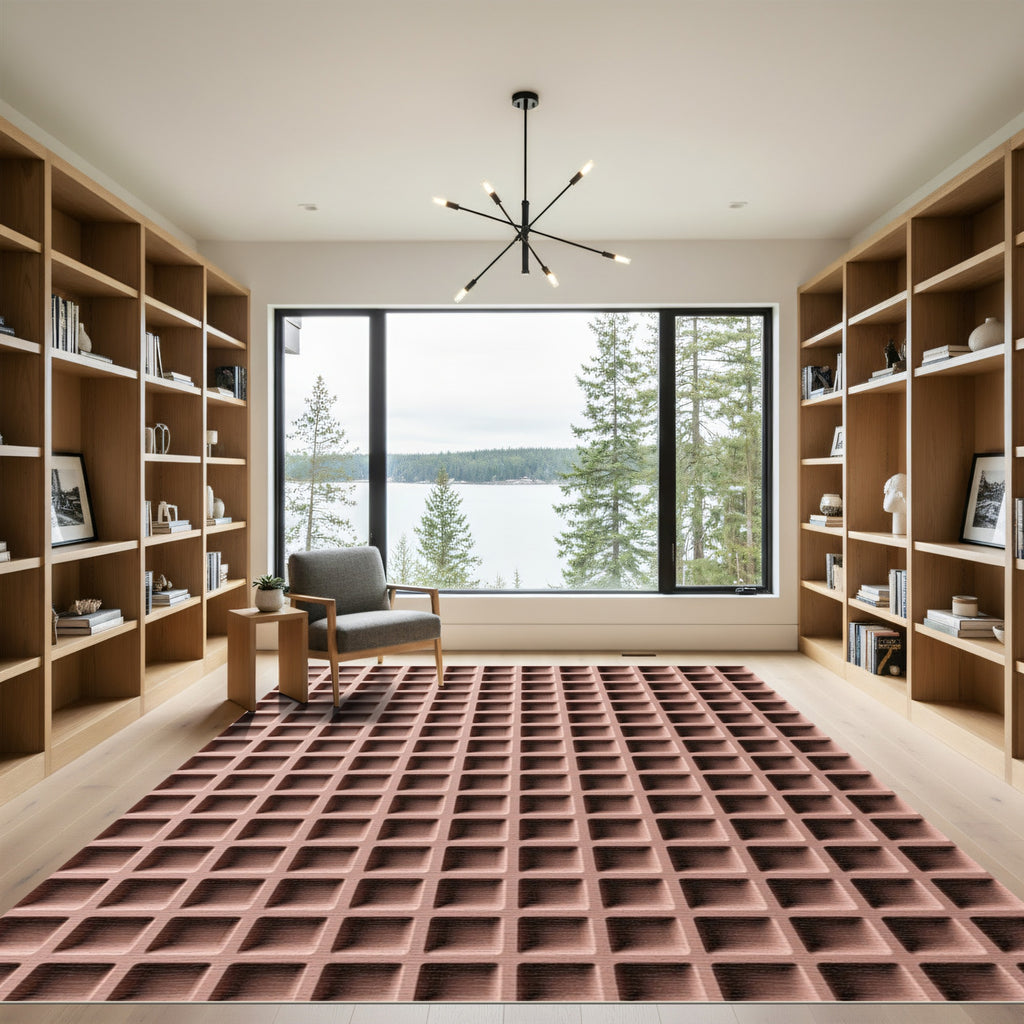 Minimalist Square Grid Texture Rug