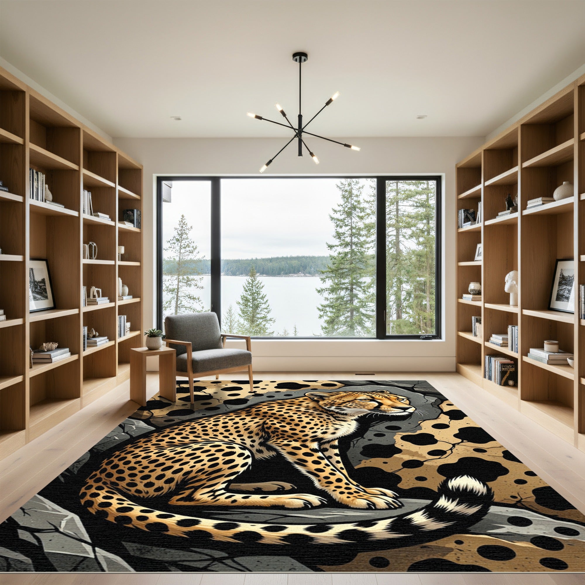 Golden Cheetah Spotted Wildlife Rug
