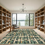 Woven Sage and Tan Basketweave Rug