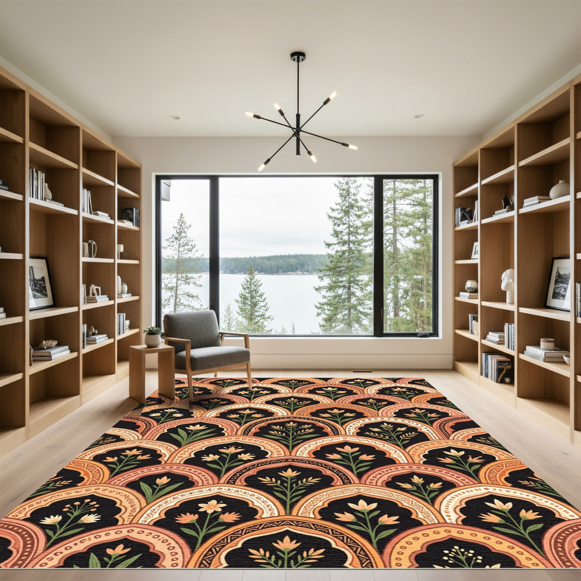 Earthy Floral Archway Medallion Rug