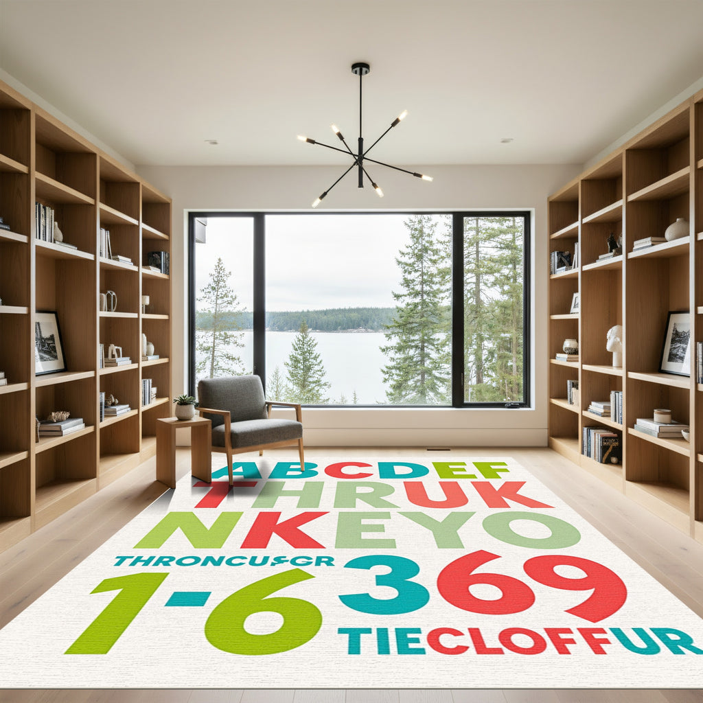 Colorful Alphabet And Number Blocks Rug