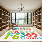 Colorful Alphabet And Number Blocks Rug