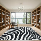 Monochromatic Zebra Stripes Abstract Rug