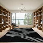 Linear Gray Stair Optical Illusion Rug