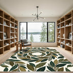 Earthy Foliage Wreaths Swirl Rug