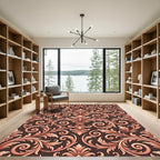 Antique Coral Acanthus Scroll Rug