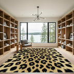 Golden Leopard Spot Animal Skin Rug