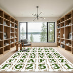 Green Embossed Alphabet Tiles Rug