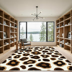 Modern Caramel and Espresso Leopard Spot Rug