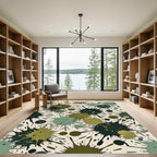 Earthy Tone Splattered Grunge Abstract Rug