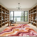 Earthy Red And Orange Swirl Rug