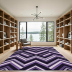 Modern Lavender Chevron Geometric Rug