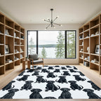 Black Labrador Dog Repeating Portrait Rug