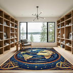Vintage Celestial Earth Constellation Rug
