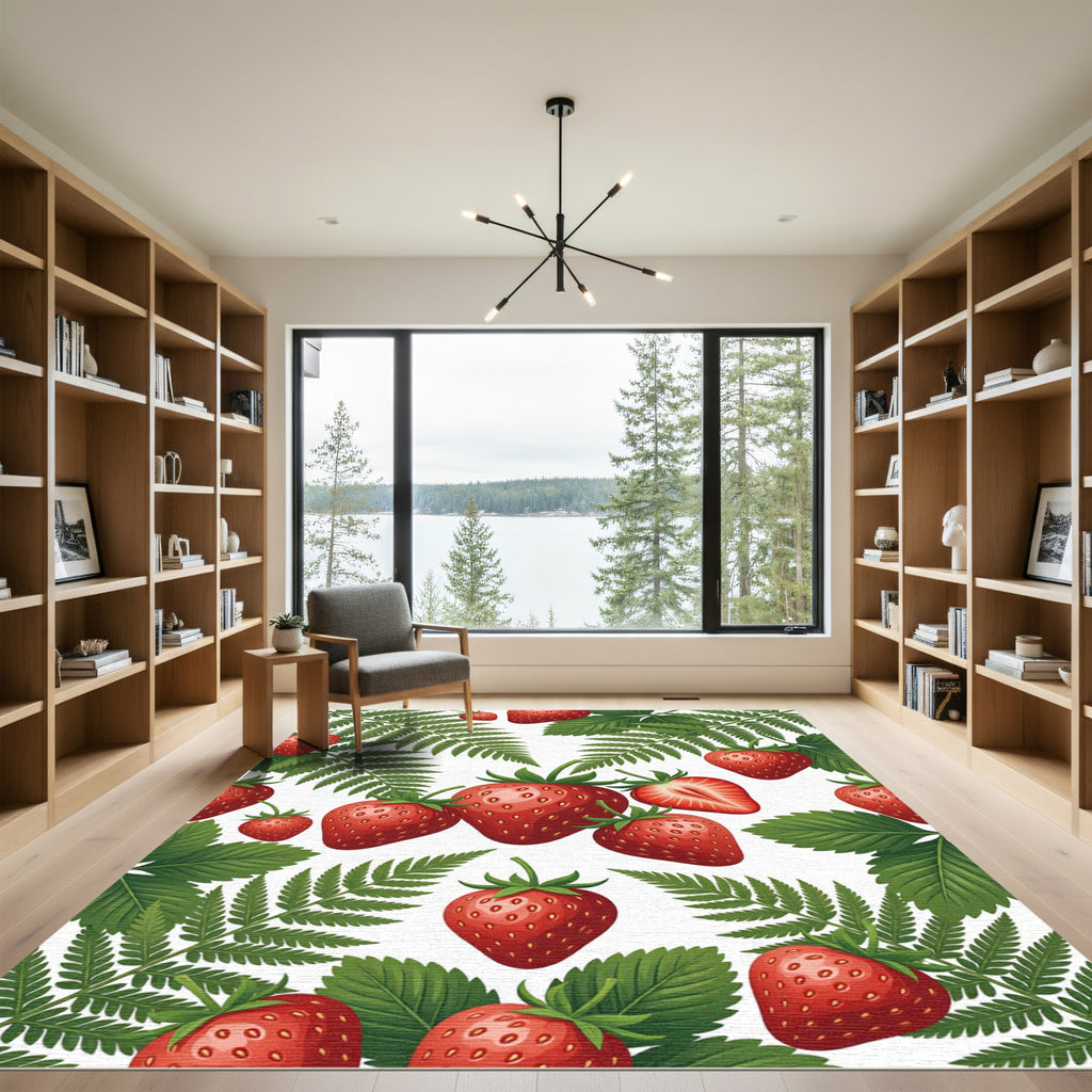Lush Strawberry Vine Botanical Orchard Rug