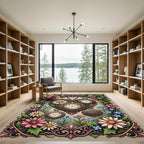 Vintage Floral Pocket Watch Heart Tapestry Rug