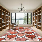 Interlocking Terracotta Heart Jigsaw Art Rug