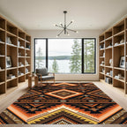 Bold Earthy Geometric Diamond Rug