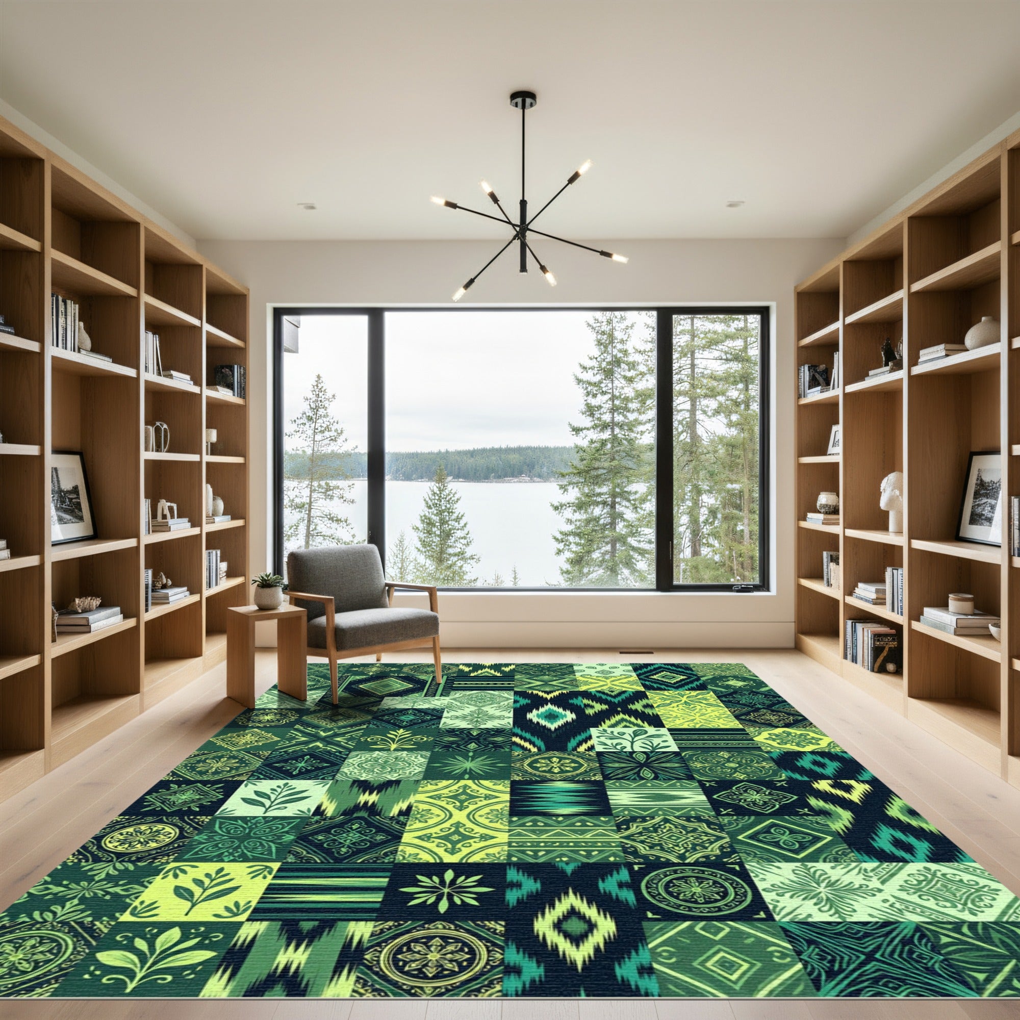Emerald Medley Patchwork Geometric Rug