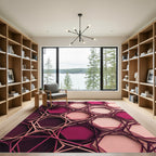 Sophisticated Berry Geometric Hexagon Layers Rug