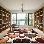 Cracked Heart Antique Red Textured Tapestry Rug