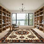 Tribal Sun Star Compass Medallion Rug