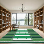 Modern Emerald Green Grid Field Rug