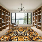 Majestic Multi Cheetah Face Close-up Rug