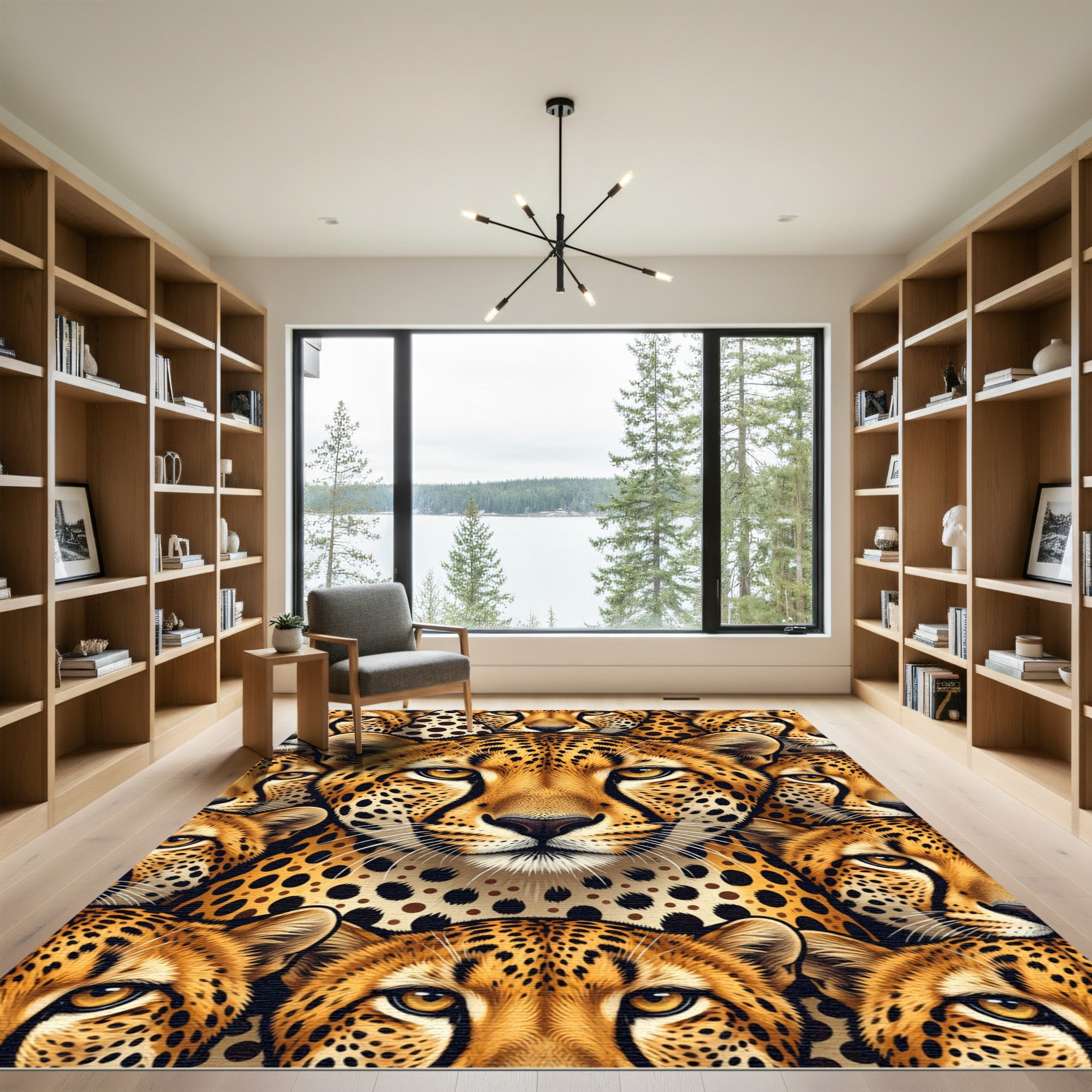 Majestic Multi Cheetah Face Close-up Rug