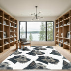 Grey Terrier Portrait Animal Art Rug