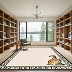 Playful Giraffe Alphabet Border Rug