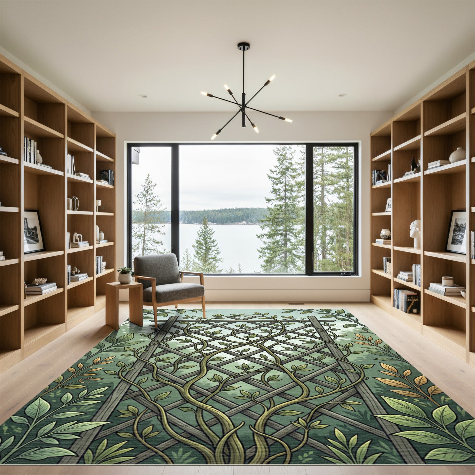 Lush Botanical Trellis Garden Verdant Rug