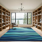 Coastal Blue Wave Horizon Rug