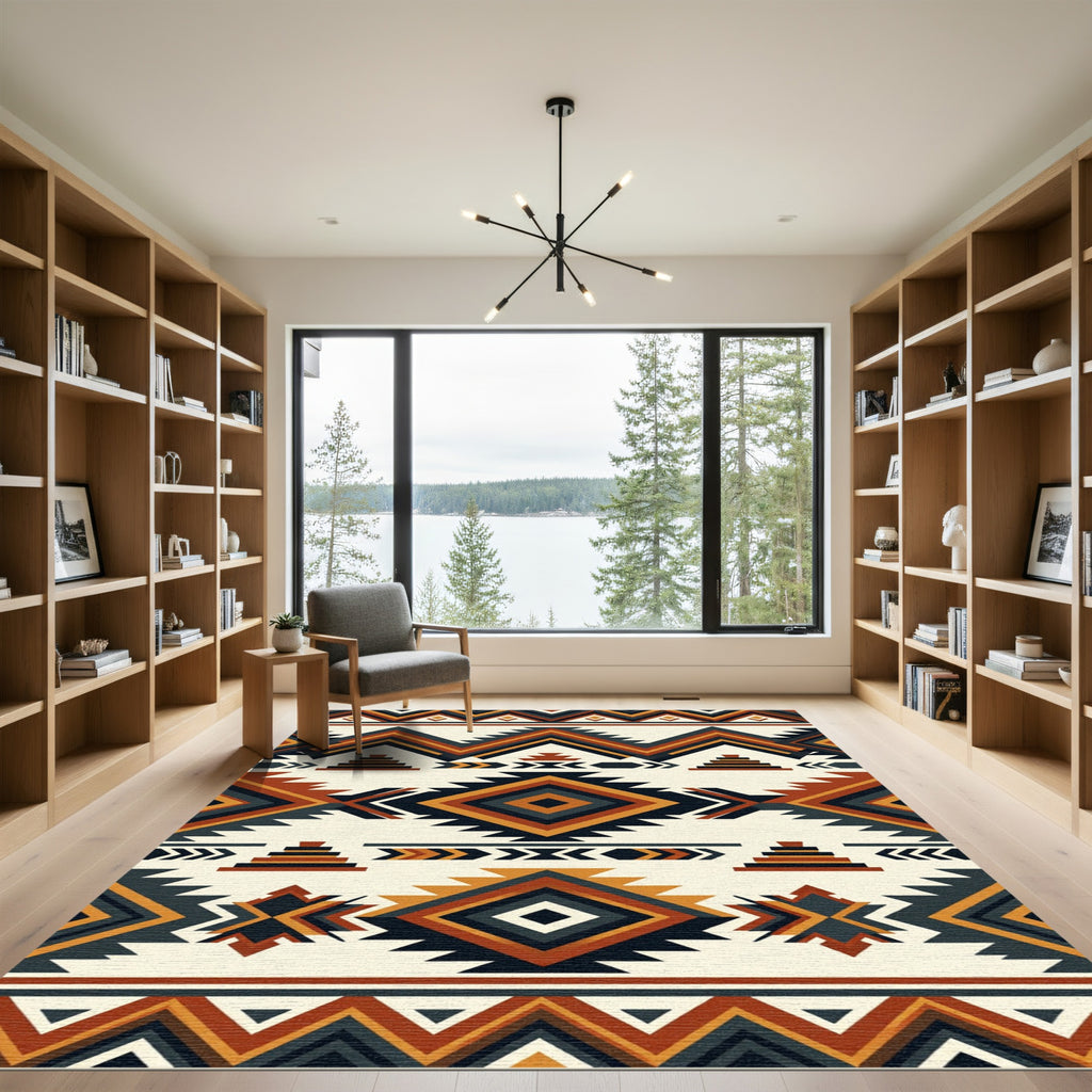 Navajo Inspired Diamond Geometric Rug