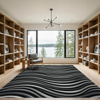 Monochromatic Rippling Stripe Abstract Rug