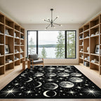 Celestial Moon Phase Starry Night Rug