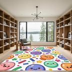 Whimsical Pastel Balloon and Confetti Rug