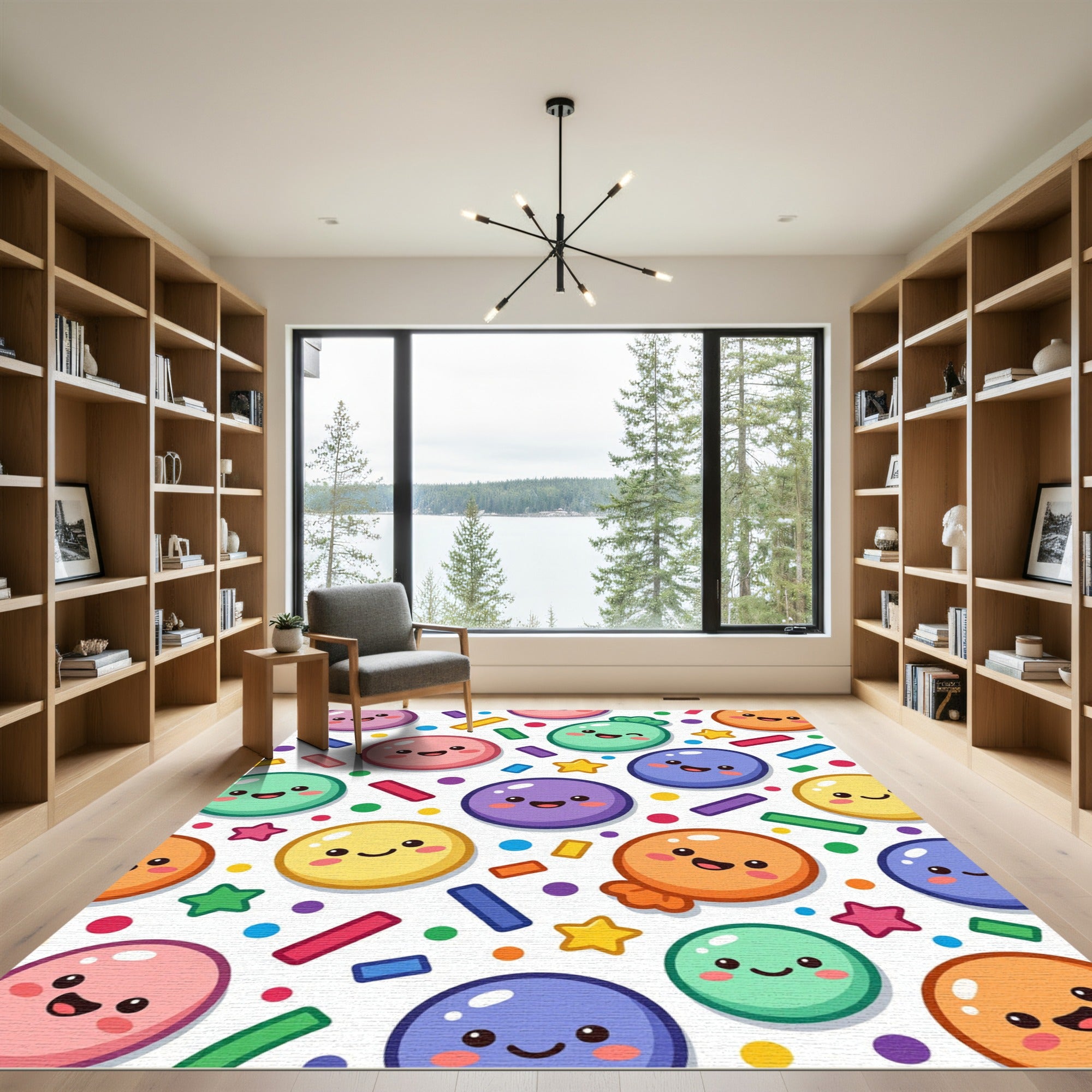 Whimsical Pastel Balloon and Confetti Rug