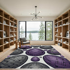 Woven Purple and Silver Spherical Geometric Rug