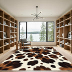 Plush Brown Speckled Faux Animal Hide Rug