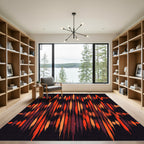 Fiery Abstract Soundwave Kilim Rug