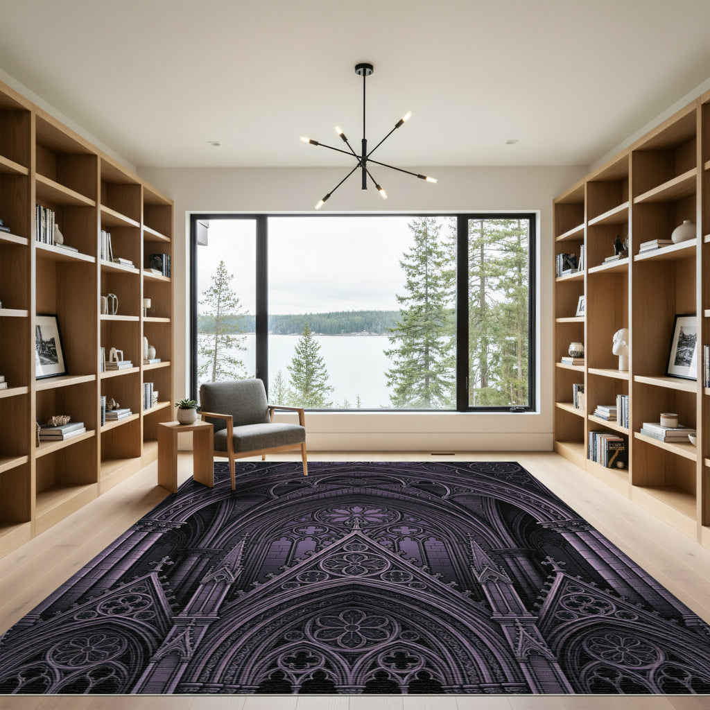 Gothic Cathedral Arch Violet Rug