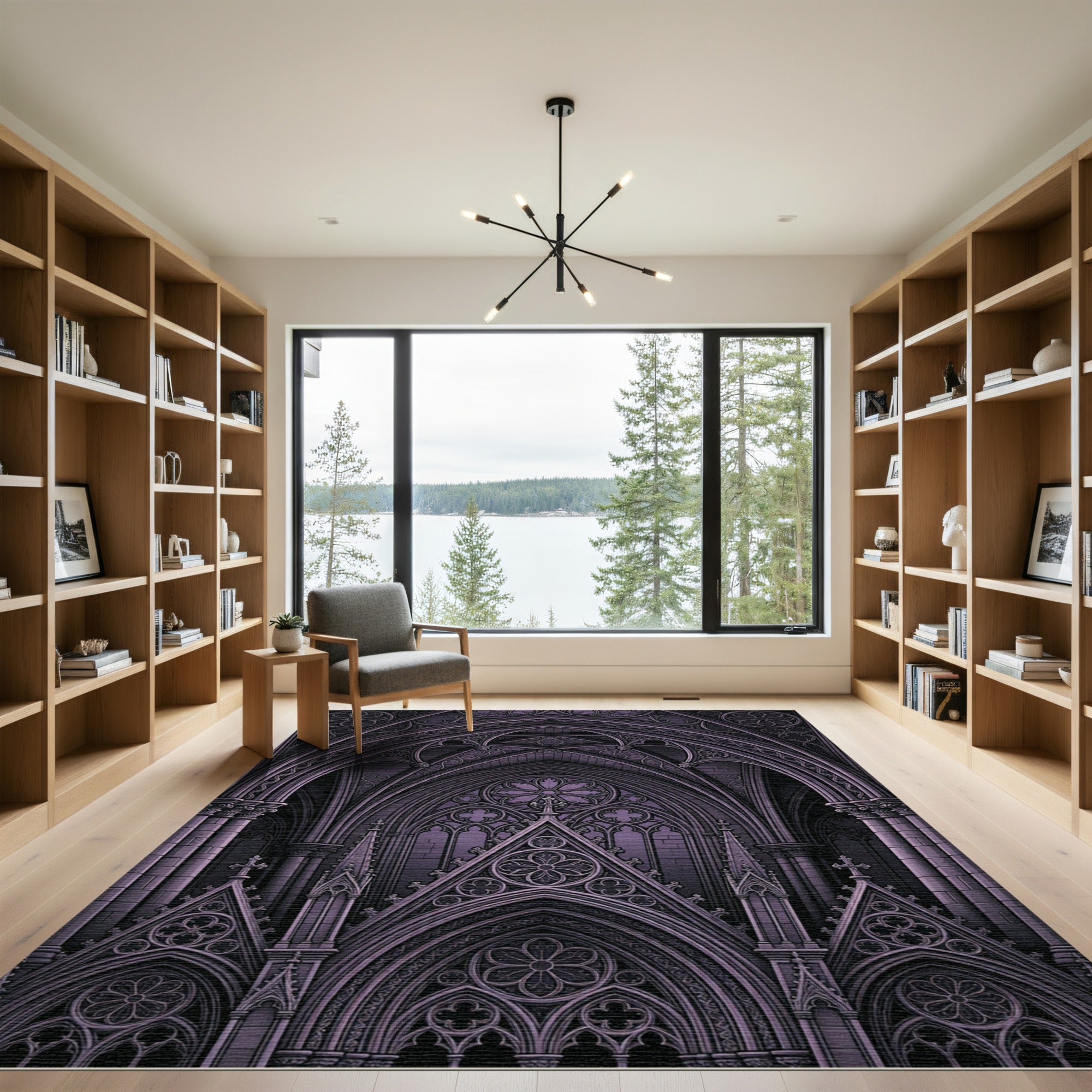 Gothic Cathedral Arch Violet Rug