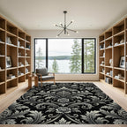 Ornate Floral Scrollwork Embellishment Rug